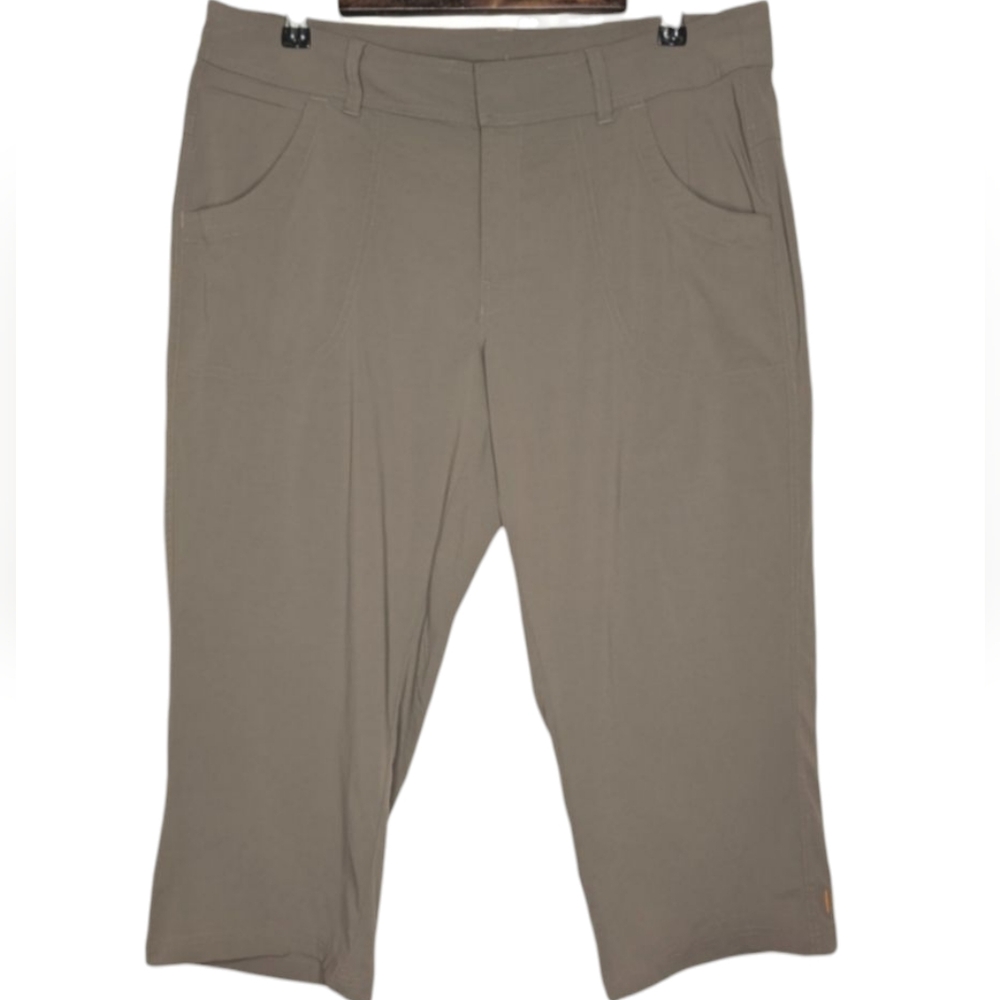 Lucy Women's Tan Light Brown Casual  Activewear Capris Pants Size Large